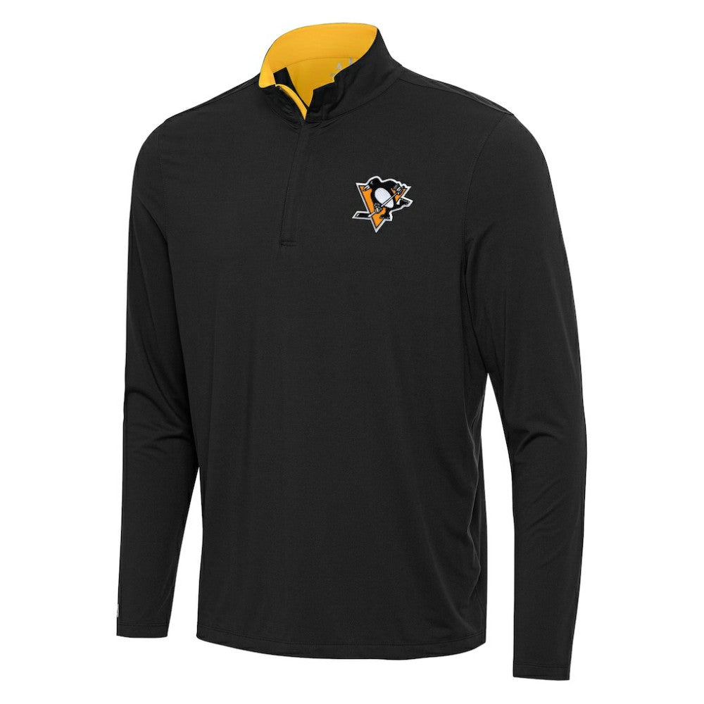 Pittsburgh Penguins Antigua Content Quarter-Zip Pullover Top - Black/Gold | NHL online