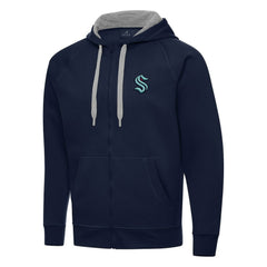 Seattle Kraken Antigua Big & Tall Victory Full-Zip Hoodie - Navy | NHL on sale
