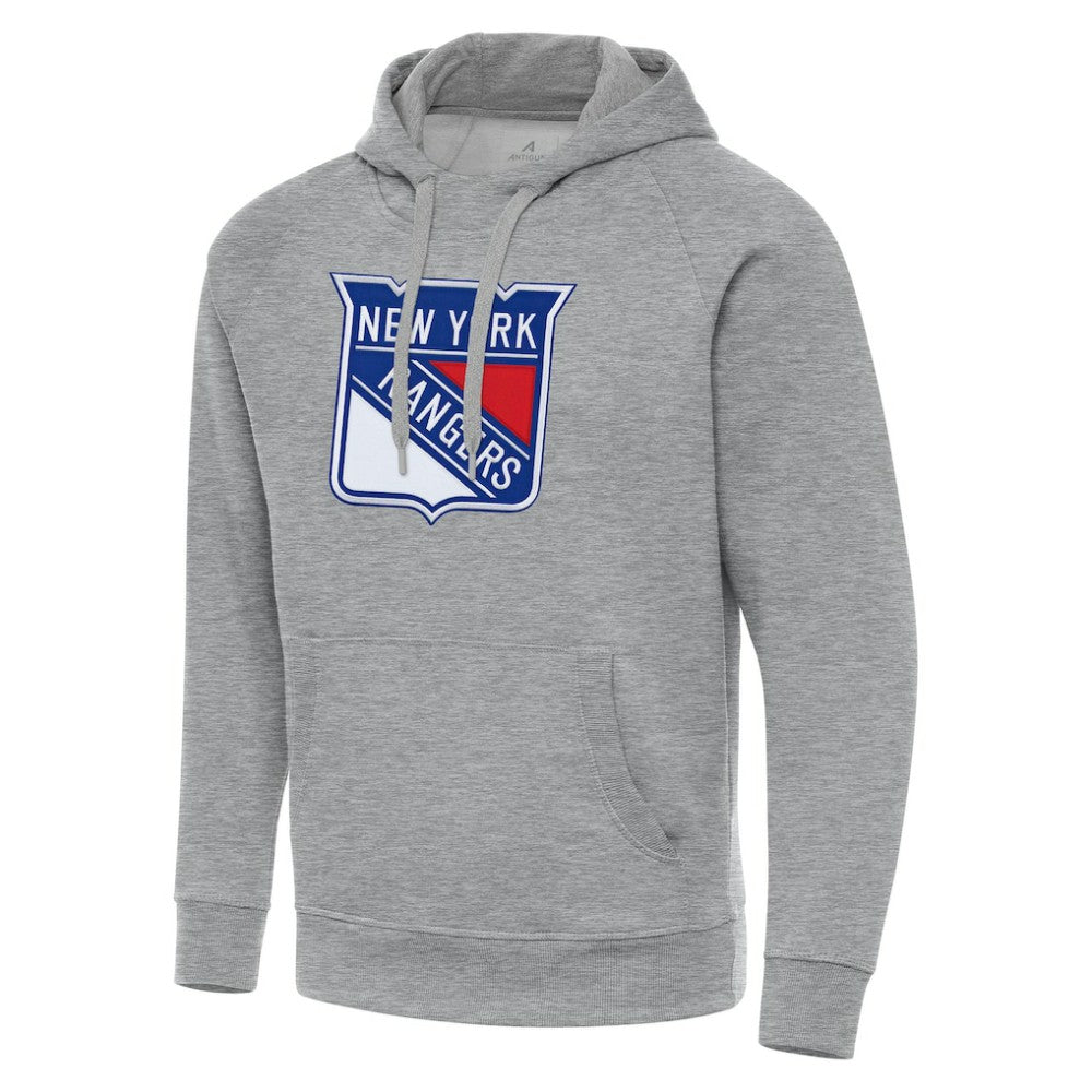 New York Rangers Antigua Big & Tall Victory Pullover Hoodie - Heather Gray | NHL Lifestyle