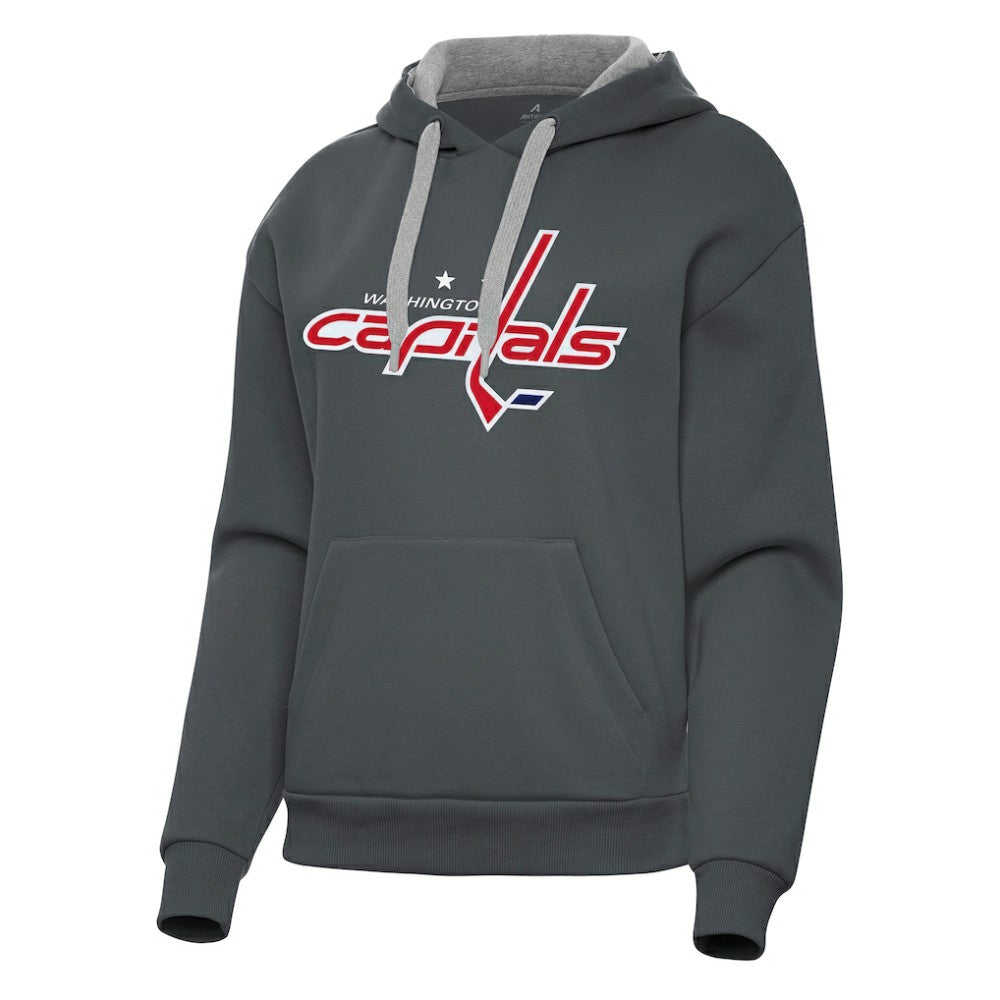 Washington Capitals Antigua Women's Victory Pullover Hoodie - Charcoal | NHL near me