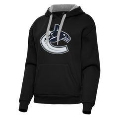 Vancouver Canucks Antigua Women's Victory Pullover Hoodie - Black | NHL on sale