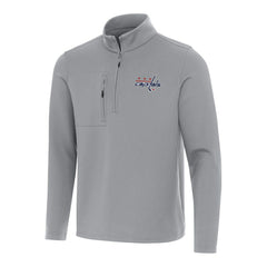 Washington Capitals Antigua Insider Quarter-Zip Top - Gray | NHL Lifestyle