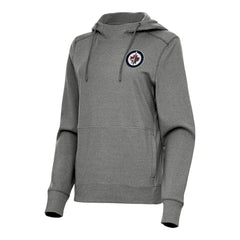 Winnipeg Jets Antigua Women's Justice Pullover Hoodie - Heather Black | NHL near me