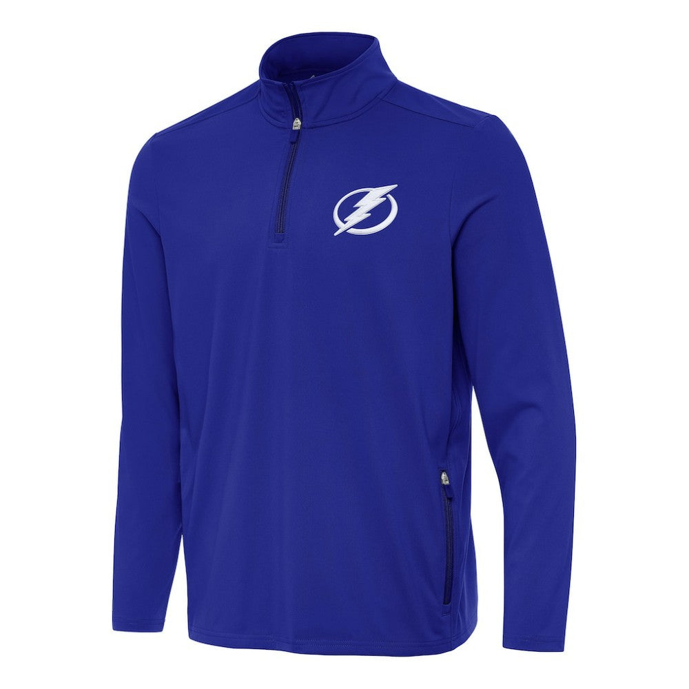 Tampa Bay Lightning Antigua Perilous Quarter-Zip Sweatshirt - Royal | NHL on sale