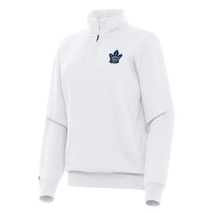 Toronto Maple Leafs Antigua Women's Victory Quarter-Zip Sweatshirt - White | NHL Lifestyle