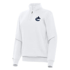Vancouver Canucks Antigua Women's Victory Quarter-Zip Sweatshirt - White | NHL discount