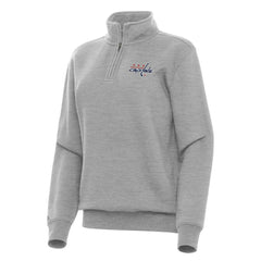Washington Capitals Antigua Women's Victory Quarter-Zip Sweatshirt - Heather Gray | NHL near me