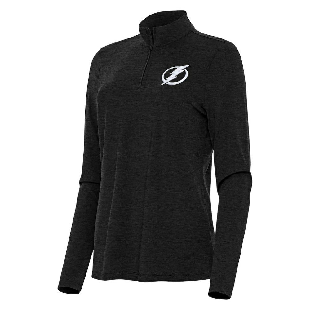 Tampa Bay Lightning Antigua Women's Bright Quarter-Zip Top - Heather Black | NHL discount