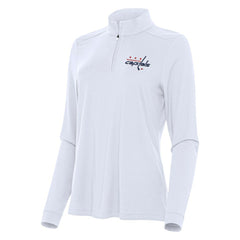 Washington Capitals Antigua Women's Intent Quarter-Zip Top - White | NHL Lifestyle