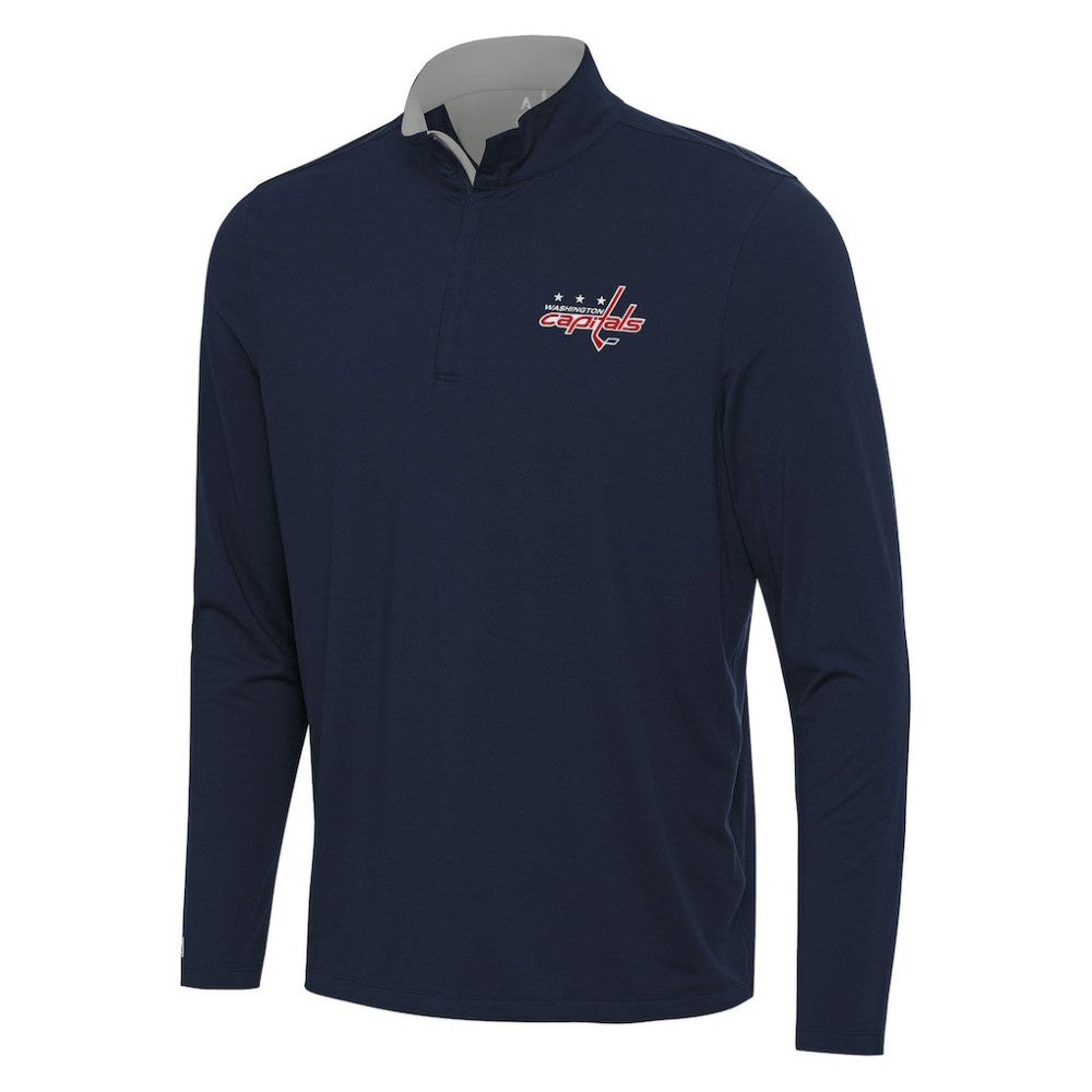 Washington Capitals Antigua Content Quarter-Zip Pullover Top - Navy/Gray | NHL sale