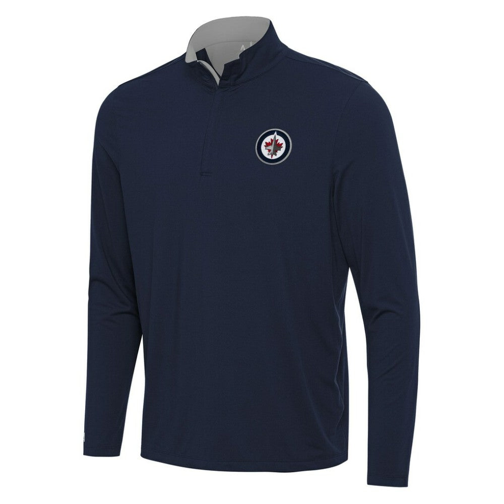 Winnipeg Jets Antigua Content Quarter-Zip Pullover Top - Navy/Gray | NHL near me