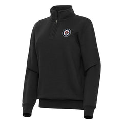 Winnipeg Jets Antigua Women's Victory Quarter-Zip Sweatshirt - Black | NHL Clearance