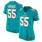 Aaron Brewer Miami Dolphins Women's Game Jersey - Aqua - Nike