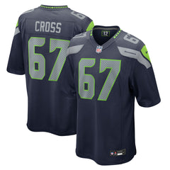 Charles Cross Seattle Seahawks Game Jersey - College Navy - Nike