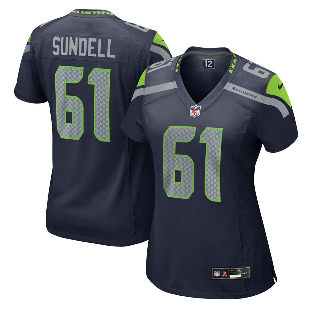 Jalen Sundell Seattle Seahawks Women's Team Game Jersey - College Navy - Nike