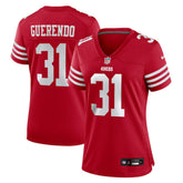 Isaac Guerendo San Francisco 49ers Women's Team Game Jersey - Scarlet - Nike