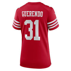 Isaac Guerendo San Francisco 49ers Women's Team Game Jersey - Scarlet - Nike