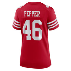 Taybor Pepper San Francisco 49ers Women's Team Game Jersey - Scarlet - Nike