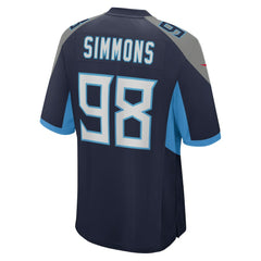 Jeffery Simmons Tennessee Titans Game Jersey - Navy - Nike