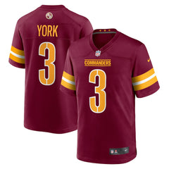 Cade York Washington Commanders Game Jersey - Burgundy - Nike