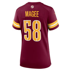 Jordan Magee Washington Commanders Women's Team Game Jersey - Burgundy - Nike