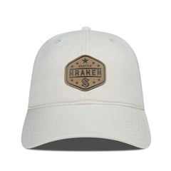 Seattle Kraken Men's Levelwear Faux Leather Patch Unstructured Adjustable Hat - Cream | NHL Lifestyle