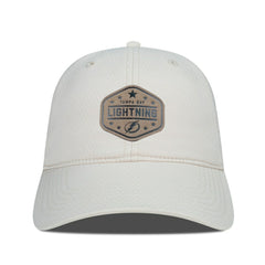 Tampa Bay Lightning Men's Levelwear Faux Leather Patch Unstructured Adjustable Hat - Cream | NHL near me