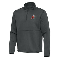 Cleveland Browns Antigua Twist Quarter-Zip Pullover Jacket - Pewter - NFL