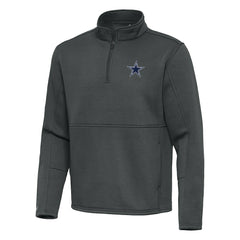 Dallas Cowboys Antigua Twist Quarter-Zip Pullover Jacket - Pewter - NFL