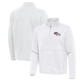 Denver Broncos Antigua Twist Quarter-Zip Pullover Jacket - White - NFL