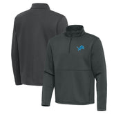 Detroit Lions Antigua Twist Quarter-Zip Pullover Jacket - Pewter - NFL