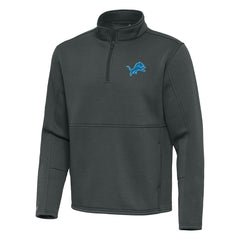 Detroit Lions Antigua Twist Quarter-Zip Pullover Jacket - Pewter - NFL