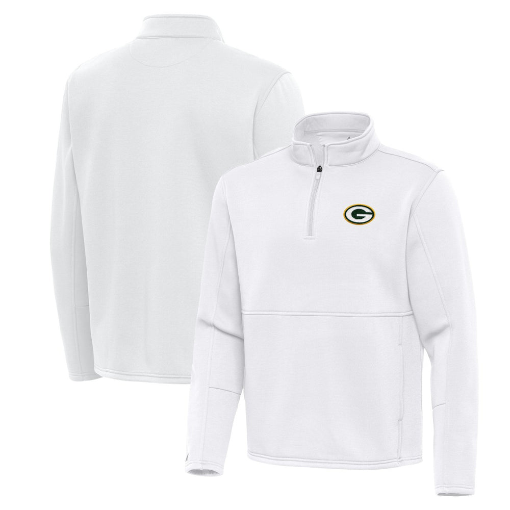 Green Bay Packers Antigua Twist Quarter-Zip Pullover Jacket - White - NFL