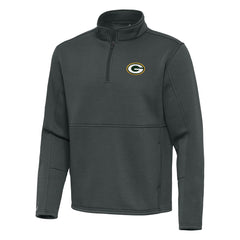 Green Bay Packers Antigua Twist Quarter-Zip Pullover Jacket - Pewter - NFL