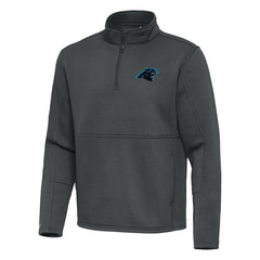 Carolina Panthers Antigua Twist Quarter-Zip Pullover Jacket - Pewter - NFL