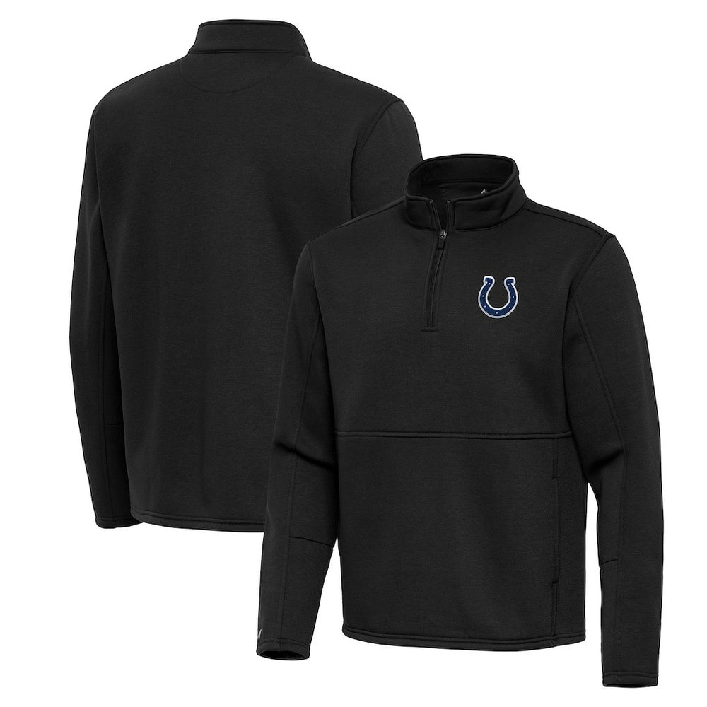 Indianapolis Colts Antigua Twist Quarter-Zip Pullover Jacket - Black - NFL