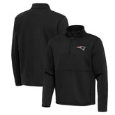 New England Patriots Antigua Twist Quarter-Zip Pullover Jacket - Black - NFL
