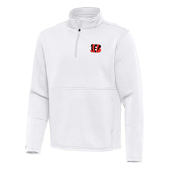 Cincinnati Bengals Antigua Twist Quarter-Zip Pullover Jacket - White - NFL