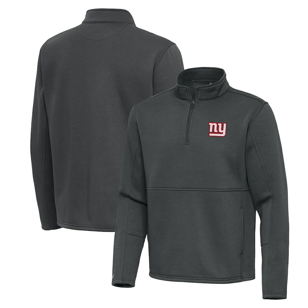 New York Giants Antigua Twist Quarter-Zip Pullover Jacket - Pewter - NFL
