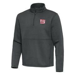 New York Giants Antigua Twist Quarter-Zip Pullover Jacket - Pewter - NFL
