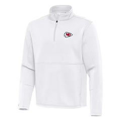 Kansas City Chiefs Antigua Twist Quarter-Zip Pullover Jacket - White - NFL