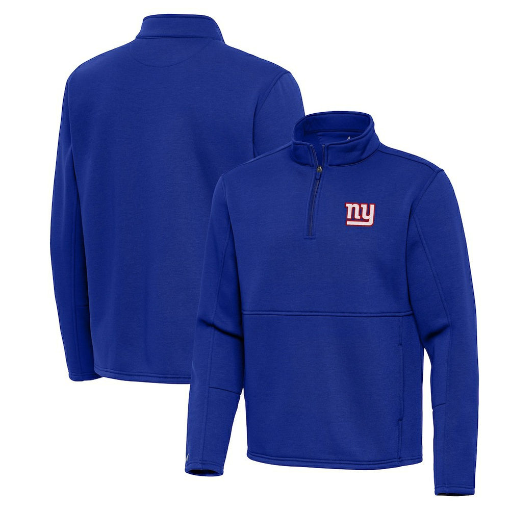 New York Giants Antigua Twist Quarter-Zip Pullover Jacket - Royal - NFL