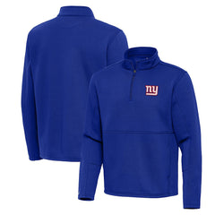 New York Giants Antigua Twist Quarter-Zip Pullover Jacket - Royal - NFL