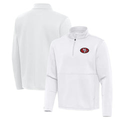 San Francisco 49ers Antigua Twist Quarter-Zip Pullover Jacket - White - NFL