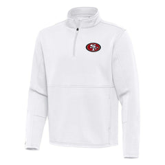 San Francisco 49ers Antigua Twist Quarter-Zip Pullover Jacket - White - NFL