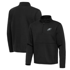 Philadelphia Eagles Antigua Twist Quarter-Zip Pullover Jacket - Black - NFL