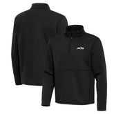 New York Jets Antigua Twist Quarter-Zip Pullover Jacket - Black - NFL