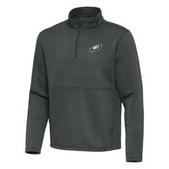 Philadelphia Eagles Antigua Twist Quarter-Zip Pullover Jacket - Pewter - NFL