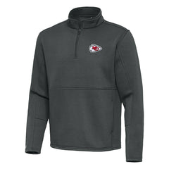 Kansas City Chiefs Antigua Twist Quarter-Zip Pullover Jacket - Pewter - NFL