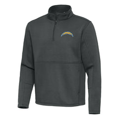 Los Angeles Chargers Antigua Twist Quarter-Zip Pullover Jacket - Pewter - NFL